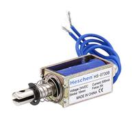 Heschen Electroaimant solénoïde HS-0730B DC24V 500mA 5N 10mm Course Push Pull Type cadre ouvert
