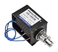 Heschen Électroaimant solénoïde, HS-1683B, DC24V 5.2A, Course 25 mm, Force 80N, Type Push Pull, Cadre ouvert, Mouvement linéaire