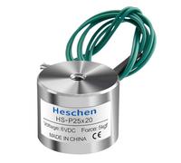 Heschen Électroaimant solénoïde P25/20, OD : 25 mm, DC 6 V, 5 kg.
