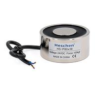 Heschen Électroaimant solénoïde P80/38, OD : 80 mm, DC 24 V, 100 kg.