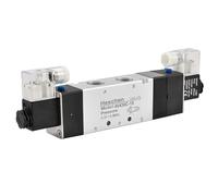 Heschen Électrovanne pneumatique électrique 4V430C-15, 5 voies 3 positions, double bobine, pilote, type fermé normal PT1/2" (24 VDC)