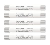 Heschen fusibles solaires PV DC1500V, fusibles photovoltaïques, liaison de fusible de type gPV, HSPV-32L, 10 x 85 mm, 5A 1500VDC, I1 50kA, pour la protection du système solaire PV, Lot de 5