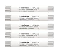 Heschen fusibles solaires PV DC1500V, fusibles photovoltaïques, liaison de fusible de type gPV, HSPV-32L, 10 x 85 mm, 32A 1500VDC, I1 50kA, pour la protection du système solaire PV, Lot de 5