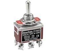 Heschen - Interrupteur à bascule DPDT momentané en métal - (On)/Off/(On) 3 positions - 15 A, 250 volts AC, CE