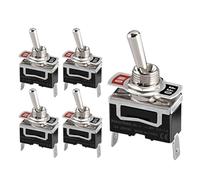 Heschen Interrupteur à bascule en métal C511A SPST maintenu ON/OFF 2 positions 15 A 250 V AC 2 languettes CE (5)