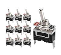 Heschen Interrupteur à bascule en métal C511A SPST maintenu ON/OFF 2 positions 15 A 250 V AC 2 languettes CE (10)