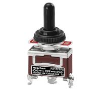 Heschen Interrupteur à bascule en métal, RT1122FS, SPDT, type momentané, (ON)/OFF/(ON) 3 positions, 15 A 250 VAC, avec capuchon étanche, CE