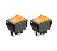 Heschen Interrupteur à bascule MARCHE/ARRÊT, DPST, 4 bornes, témoin lumineux jaune, 16A 250VAC, lot de 2 unités