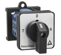 Heschen Interrupteur à cames universel SZW26-20/LH3.3-B11R, montage sur rail DIN 35 mm, 660 V, 20 A, 4 positions, 12 bornes, certifié CE/TUV