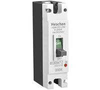 Heschen Interrupteur d'alimentation CC MCCB, HSM1PV-250, 1 pôle, DC250 V 200 A, interrupteur photovoltaïque, pour installation solaire PV, panneaux solaires, système d'alimentation