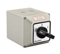 Heschen Interrupteur sélecteur universel à came rotative, SZW26-125/D303.3D, 660V 125A, ON-OFF-ON 3 positions, 3 phases, 12 bornes, avec boîtier extérieur pour l'interrupteur principal