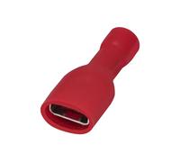 Heschen Lot de 100 bornes de câble femelles à déconnexion rapide en vinyle entièrement isolées 6,3 x 0,8 mm pour 0,5-1,5 mm² (22-16 AWG) Rouge