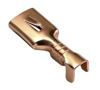 Heschen Lot de 100 cosses plates non isolées de 4,8 mm, cosses de câble en cuivre pur (AWG 16-14/1,0-1,5 mm²), connecteurs à sertir 15-20 A pour voiture, relais et audio