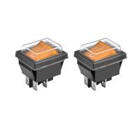 Heschen Lot de 2 interrupteurs à bascule marche/arrêt DPST 4 bornes 16 A 250 V AC avec couvercle étanche (jaune)