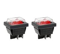 Heschen Lot de 2 interrupteurs à bascule marche/arrêt DPST 4 bornes Lumière rouge 16 A 250 V AC avec housse étanche