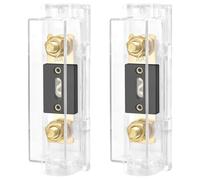 Heschen Lot de 2 porte-fusibles ANL stéréo pour voiture - Calibre 0/2/4 - Avec fusible ANL 80 A