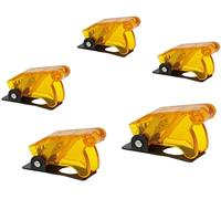 Heschen Lot de 5 capuchons de bouton de commutateur à bascule en plastique jaune transparent 12 mm