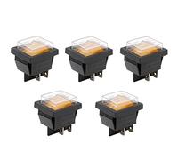 Heschen Lot de 5 interrupteurs à bascule DPST 4 bornes 16 A 250 V AC avec coque étanche (jaune)