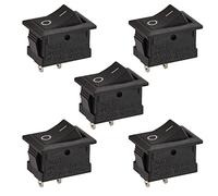 Heschen Lot de 5 interrupteurs à bascule rectangulaires ON-OFF, SPST, 2 positions, 2 bornes, AC250 V/6 A, AC125 V/10 A, pour voiture, bateau, appareils ménagers
