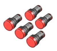 Heschen Lot de 5 voyants lumineux LED de 22 mm, AD16-22D/S, 12 VDC 20 mA, couleur de la lumière rouge