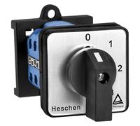 Heschen LW28-20/0123.3-B11R Interrupteur rotatif universel pour rail DIN 35 mm, 660 V 20 A, 4 positions, 3 phases, 12 bornes, certifié CE/TUV