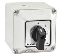 Heschen LW28-20/0123.3D-BX Interrupteur à cames universel à encliquetage ON-OFF 3 positions 12 bornes avec boîtier extérieur principal CE/TUV 660 V 20 A
