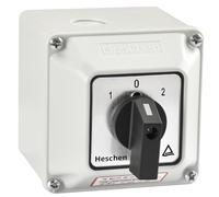 Heschen LW28-20/D404.4D Commutateur de sélection à cames universel à encliquetage ON-OFF 3 positions 16 bornes avec interrupteur principal extérieur (boîte plus grande)
