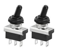 Heschen Métal Interrupteur à bascule Flick Flip, KN3D-102, 12V 25A, Spdt, on/on, 2 position 3 broches, pour éclairage de tableau de bord, avec capuchon étanche (2)