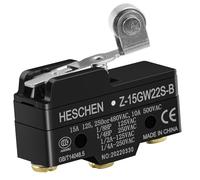 Heschen Micro interrupteur Z-15GW22S-B Levier à galet à charnière courte 3 Borne à vis 15A Courant nominal