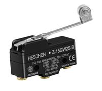 Heschen Micro interrupteur Z-15GW2S-B levier de rouleau de charnière en acier inoxydable 3 bornes à vis 0,5 mm écart de contact 15A courant nominal