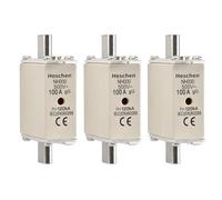 Heschen NH Fuse Link NH000 100A gG, Indicateur Avant, Détecteur Combiné, Lot de 3