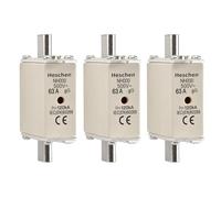 Heschen NH Fuse Link NH000 63A gG, Indicateur Avant, Détecteur Combiné, Lot de 3