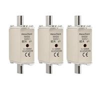 Heschen NH Fuse Link NH000 80A gG, Indicateur Avant, Détecteur Combiné, Lot de 3