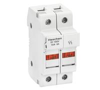 Heschen Porte-Fusible Solaire/Photovoltaïque PV RT18-32(X), DC1000V 32A, 2 Pôles, Indicateur de Fusible Soufflé, Montage sur Rail DIN 35 mm, pour ST-10PV 10 x 38 mm