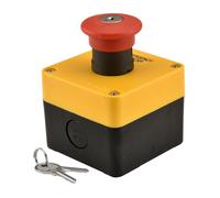 Heschen Red Sign Interrupteur d'arrêt d'urgence à bouton-poussoir résistant aux intempéries 660 V 10 A avec boîte et clé (2NC)