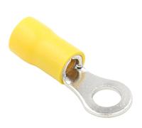 Heschen Ring Terminal Vinyle raccords à sertir isolée Fil électrique connecteur Rv5.5-5 à tige Taille # 10 pour 4-6 mm² (12-10 AWG) Jaune Lot de 100