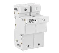 Heschen Socle Porte-Fusible Cylindrique, RT18-125(RO17), 100A AC690V, 2 Pôle, Montage Sur Rail DIN 35mm, pour Fusible RT18 RO17 22 x 58mm, Certifié CE