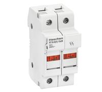 Heschen Support de fusible cylindrique RT18-32(X) 32A AC690V 2 pôles montage rail DIN pour RT18 RO15 fusible 10 x 38 mm conforme aux normes CE UL (1)