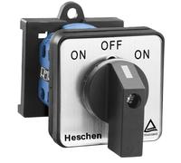 Heschen SZW26-20/B202.2-B11R Interrupteur à cames universel (ON)-OFF-(ON), montage sur rail DIN 35 mm, bouton 660 V 20 A, 3 positions, 2 phases, 8 bornes, certifié CE/TUV