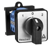 Heschen SZW26-20/D303.3-B11R Interrupteur à cames universel pour montage sur rail DIN 35 mm, 660 V 20 A, 3 positions, 3 phases, 12 bornes, homologué CE/TUV