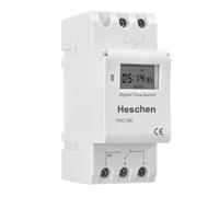 Heschen THC15A Minuterie Digitale LCD 230V 16A Relais Rail DIN 35mm 7 Jours | 28 Programmes ON/OFF Quotidiens et Hebdomadaires, Réserve de Marche 3 Ans, Relais 16A Ignifuge, Pour Éclairage & Appareils
