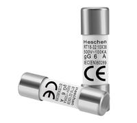 Heschen Tube cylindrique en céramique fusible Lien, RT18-32 (RO15), 10 * 38 mm, 6A 500V, CE, Lot de 20
