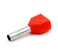 Heschen Twin Crimp Te1508 AWG 16 * 2/1,5 mm² * 2, Twin Cordon Extrémités Embouts, Twin Cord Extrémité Bornes, longueur 8 mm, Rouge, Lot de 1000