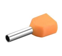 Heschen Twin Crimp Te7508 AWG 20 * 2/0,75 mm² * 2, Twin Cordon Extrémités Embouts, Twin Cord Extrémité Bornes, longueur 8 mm, Orange, Lot de 1000