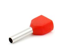 Heschen Twin Crimp Te7508 AWG 20 * 2/0,75 mm² * 2, Twin Cordon Extrémités Embouts, Twin Cord Extrémité Bornes, longueur 8 mm, Rouge, Lot de 1000