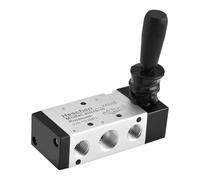 Heschen Vanne mécanique pneumatique à traction manuelle 4H310-10 2 positions 5 voies PT3/8 Commande manuelle Push-Pull avec raccords et silencieux (4H310-10)