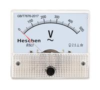 Heschen Voltmètre 85L1-500 V rectangulaire monté sur panneau AC 0-500 V Classe 2.5 Blanc