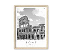 HesenDot Impression sur toile encadrée de Rome, Colisée noir et blanc, 30,5 x 40,6 cm, décoration murale moderne, salon, chambre à coucher, bureau, galerie, décoration murale