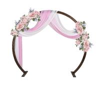 HESHEQ 210 * 240cm Arche Mariage Arche Ronde en Bois Grande Arche de Mariage Bois for Décoration de Mariage Décorations for fêtes et événements Kit for Ceremonie Laique Montage Facile