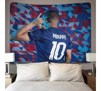 HESHS Kylian Mbappé Tapisserie 3D Effet - Art Mural Tissu Décoratif, Décoration Murale Pour Chambre À Coucher, Tenture Artistique Et Nappes Moderne 130cmx150cm